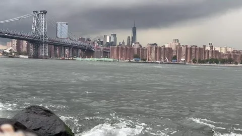 Lightning Strike in Manhattan Stock Footage 250052338