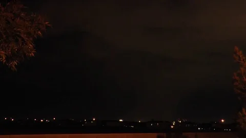 Lightning Strike at Night in Storm Video stock 81414516