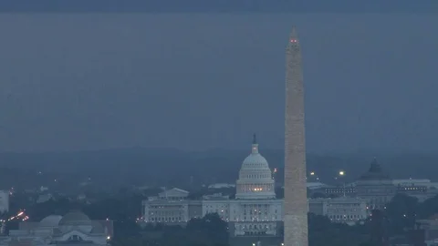 Lightning strike over capitol Stock Footage 74090177