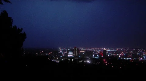 Lightning strike over Salt Lake City valley Video stock 45500116