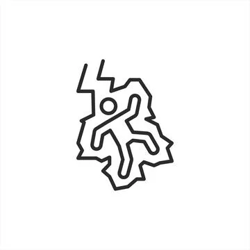 Lightning Strike Risk Icon Stock Illustration