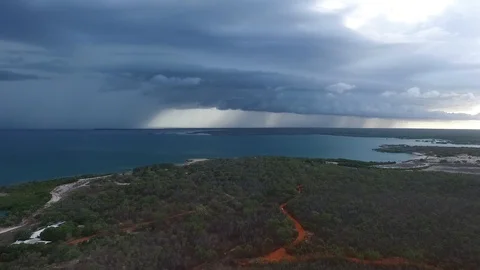 Lightning strike tropical storm Stock Footage 96356494