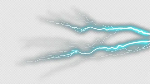 Lightning strikes animation on a black screen. The effect of electric discharge Stock Footage 225790256