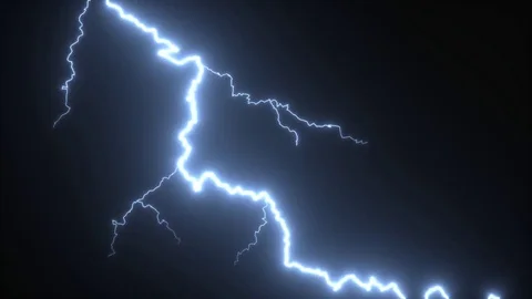 Lightning strikes on a black background.... | Stock Video | Pond5