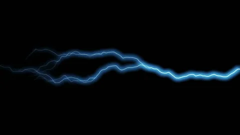 Lightning Strikes on Black Background. Stock-Footage 98302253