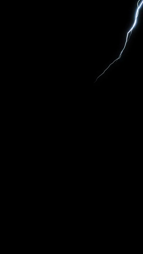 Lightning strikes on black background with matte channel in vertical loop. Stock Footage 330216060