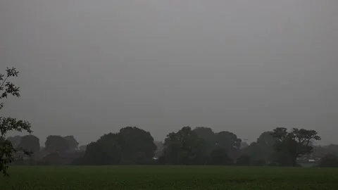 Lightning strikes in the distance in slow motion Stock Footage 132736467