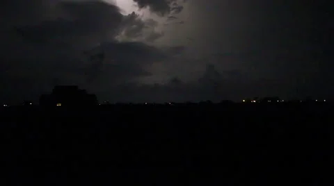 Lightning strikes distant clouds. Stock Footage