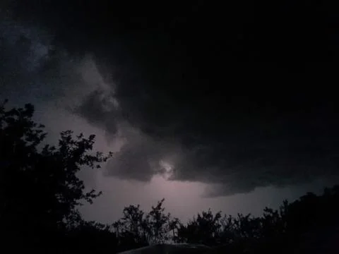 Lightning that strikes the forest Stock Photos