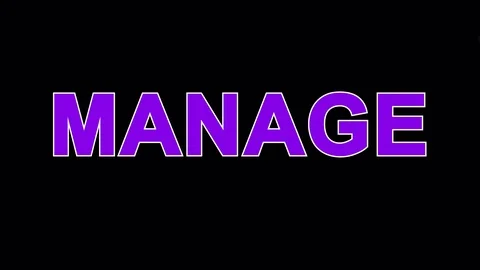 Lightning strikes the letters MANAGE. Transparent alpha channel Stock Footage 74502982
