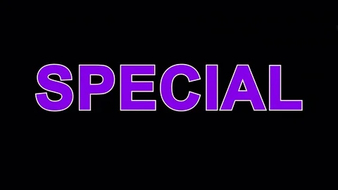 Lightning strikes the letters SPECIAL. Transparent alpha channel Stock Footage 74503059