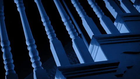 Lightning Strikes Light Up Stairs At Night Stock Footage 290455302