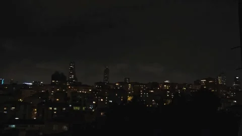 Lightning strikes at night Stock Footage 249658547