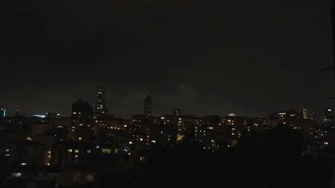 Lightning strikes at night Stock Footage 249658550