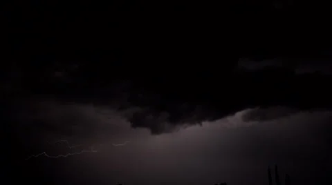 Lightning Strikes Night Sky Stock Footage 40030267