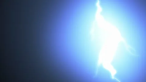 Lightning Strikes in Night Sky. Set of 4 Videos. Realistic Thunderbolts Blue Stock Footage 311064265