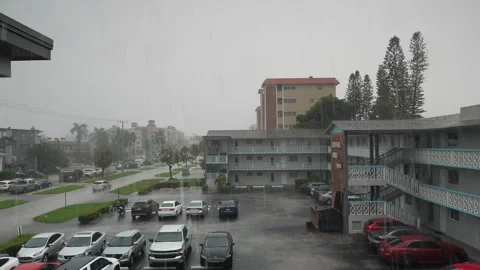 Lightning Strikes Over Florida Condos Stock Footage 284777943