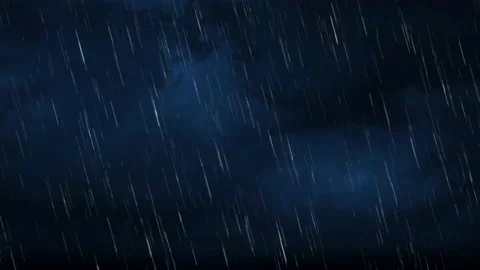 Lightning Strikes &amp; Rain Falling 4K Stock Footage 142691465