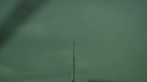 Lightning Strikes Tower Stock Footage 54720562