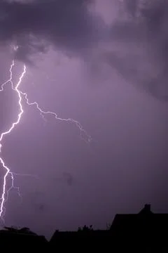 Lightning in a summer thunderstorm Stock Photos