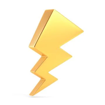 Lightning Symbols on White Background 3D illustration Stock Illustration