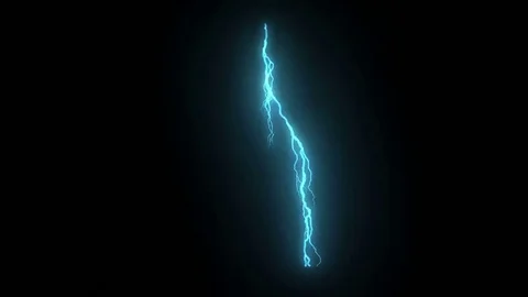 Lightning Thick and Long Blue Stock Footage 76670037