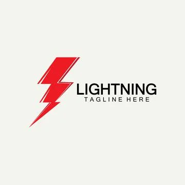 Lightning thunder bolt electricity logo design template Stock Illustration