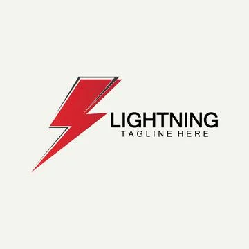 Lightning thunder bolt electricity logo design template Stock Illustration