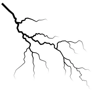 Lightning thunder, electricity storm light energy, flash, rays power flare Ilustração Stock