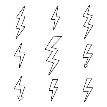Lightning. Thunder icon. electricity icon isolated on blue background vector Stock Illustration