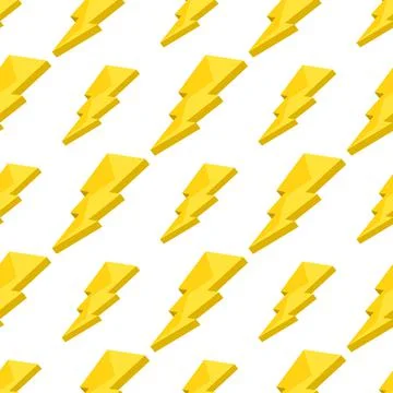 Lightning thunder seamless pattern textile print. repeat pattern background d Stock Illustration