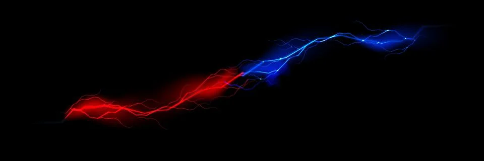 Lightning. Thunder storm realistic lightning. Bright light effects. Illustrazione stock