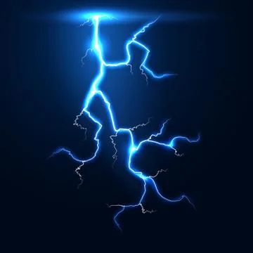 Lightning thunder storm vector background Stock Illustration