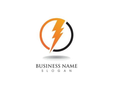 Lightning thunderbolt electricity vector logo design Stock Illustration