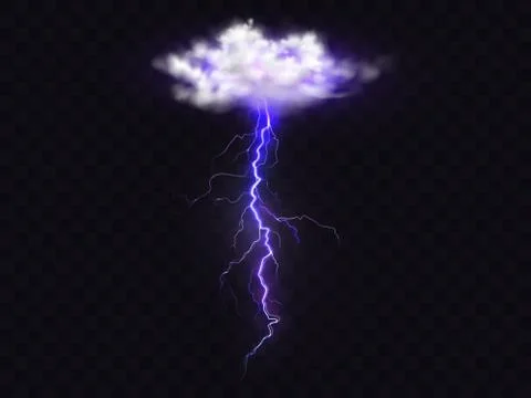 Lightning thunderbolt realistic cloud Stock-Illustration