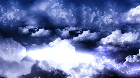 Lightning Thunderstorm on Sky Stock Footage 30566575