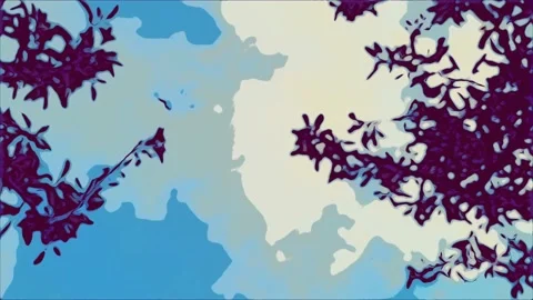 Lightning Time-lapse landscape clouds animated vector illustration with separ Stock Footage 157298154