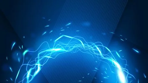 Lightning Trail Background, Elegant Line Spin. Widescreen, Vector Illustratio Stock Illustration