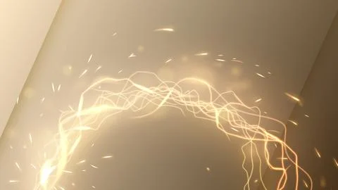 Lightning Trail Background, Elegant Line Spin Widescreen, Vector Illustration Stock Illustration