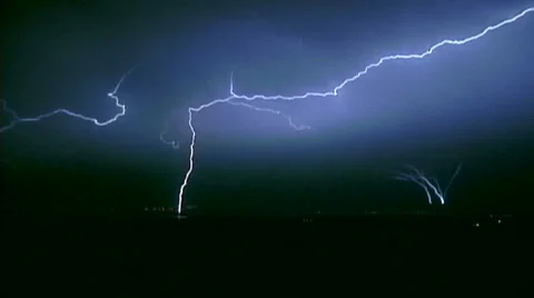 Lightning Triggered Lightning Stock Footage 54760630