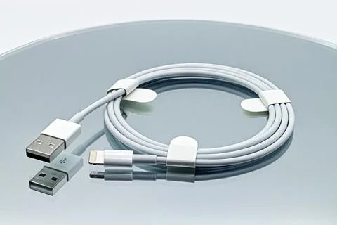Lightning to USB cable developed by Apple Inc Stock Photos