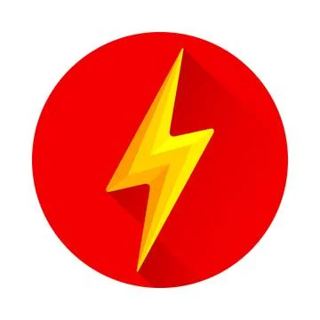 Lightning vector icon in circle Stock Illustration