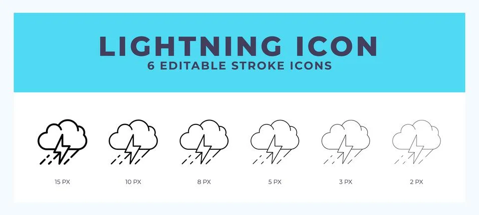Lightning vector icon for web and app. Editable stroke vector illustration Stock Illustration