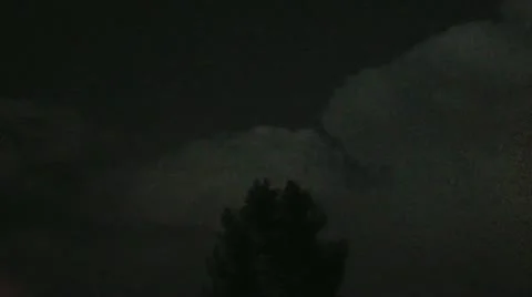 Lightning in Wall Cloud at Night Stockbeeldmateriaal 12593244