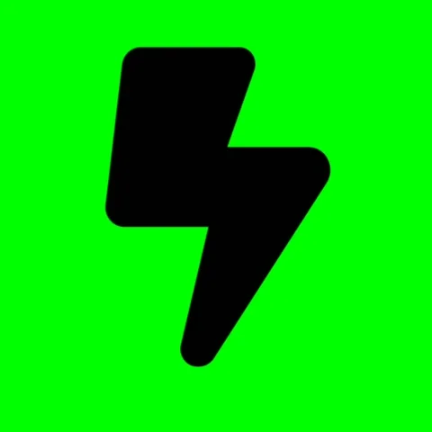 Lightning Weather Icon Animation on Green Screen Chroma Key Loop Stock Footage 340620704