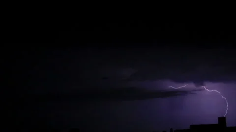 Lightnings in darkness of night Stock Footage 104743952