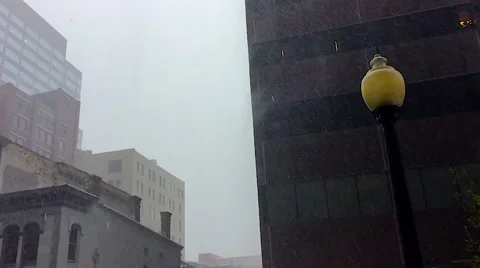 Lightpost in Downpour of Rain Video stock 61403327