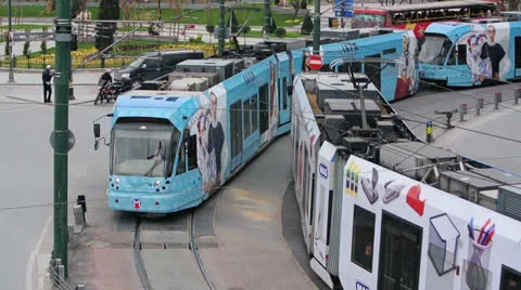 Lightrail in Istanbul (Editorial) Stock Footage 24094308