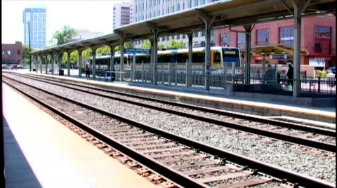Lightrial Leaves the Station Stock Footage 280000