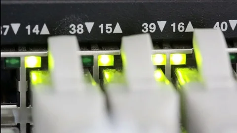 Lights and connections on network server Stock Footage 69744249